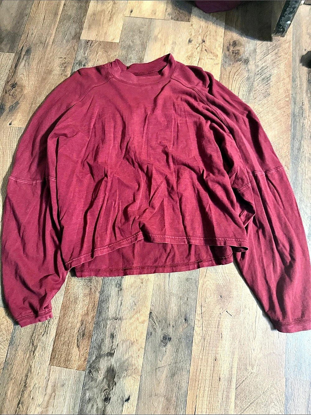 aerie Long Sleeve Top in Burgundy Size XL